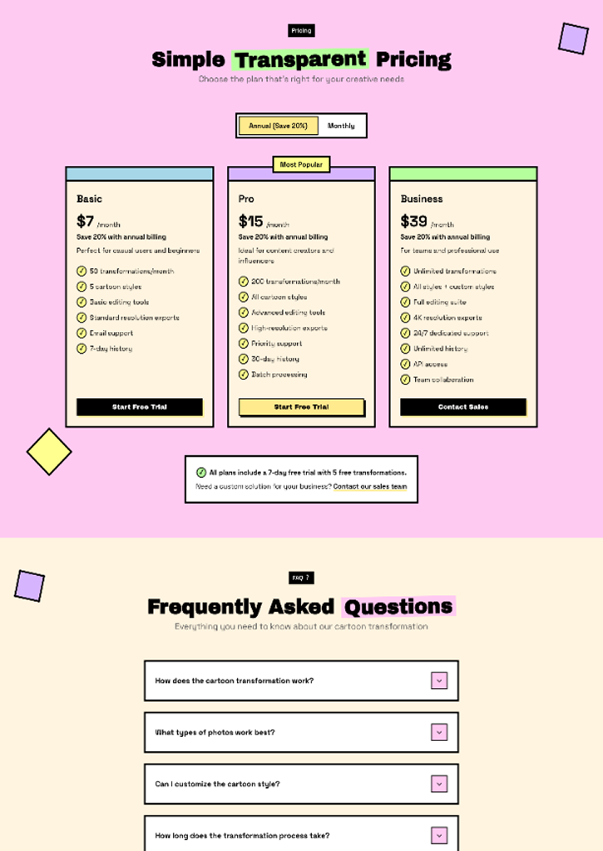 Artis | AI wrapper landing page preview 3