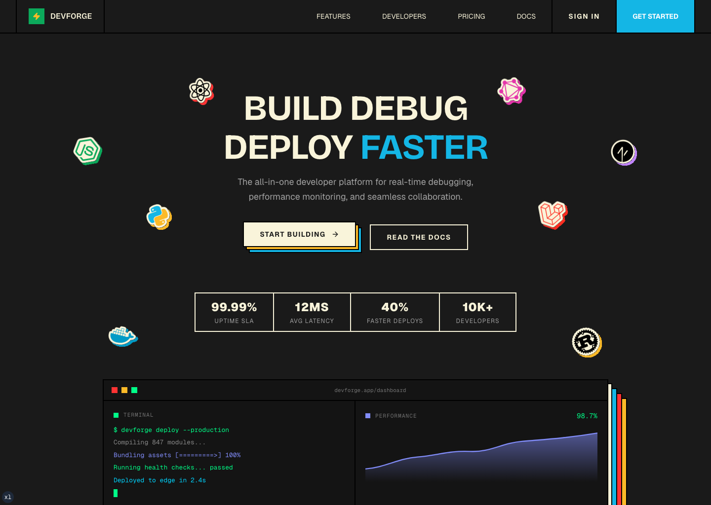 Brutstack — Devtools template preview